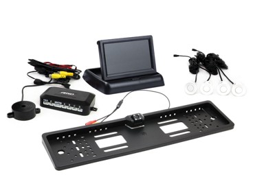 AMIO Parking senzori x4, bijeli, 22 mm, TFT02 4,3", buzzer, HD-402-LED kamera za rikverc